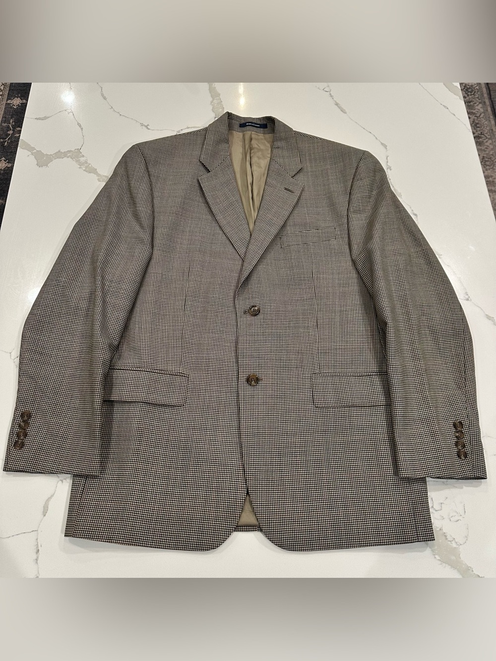 VTG Ralph Lauren Houndstooth Sport Coat 100% Wool Made in Canada Blazer 44L